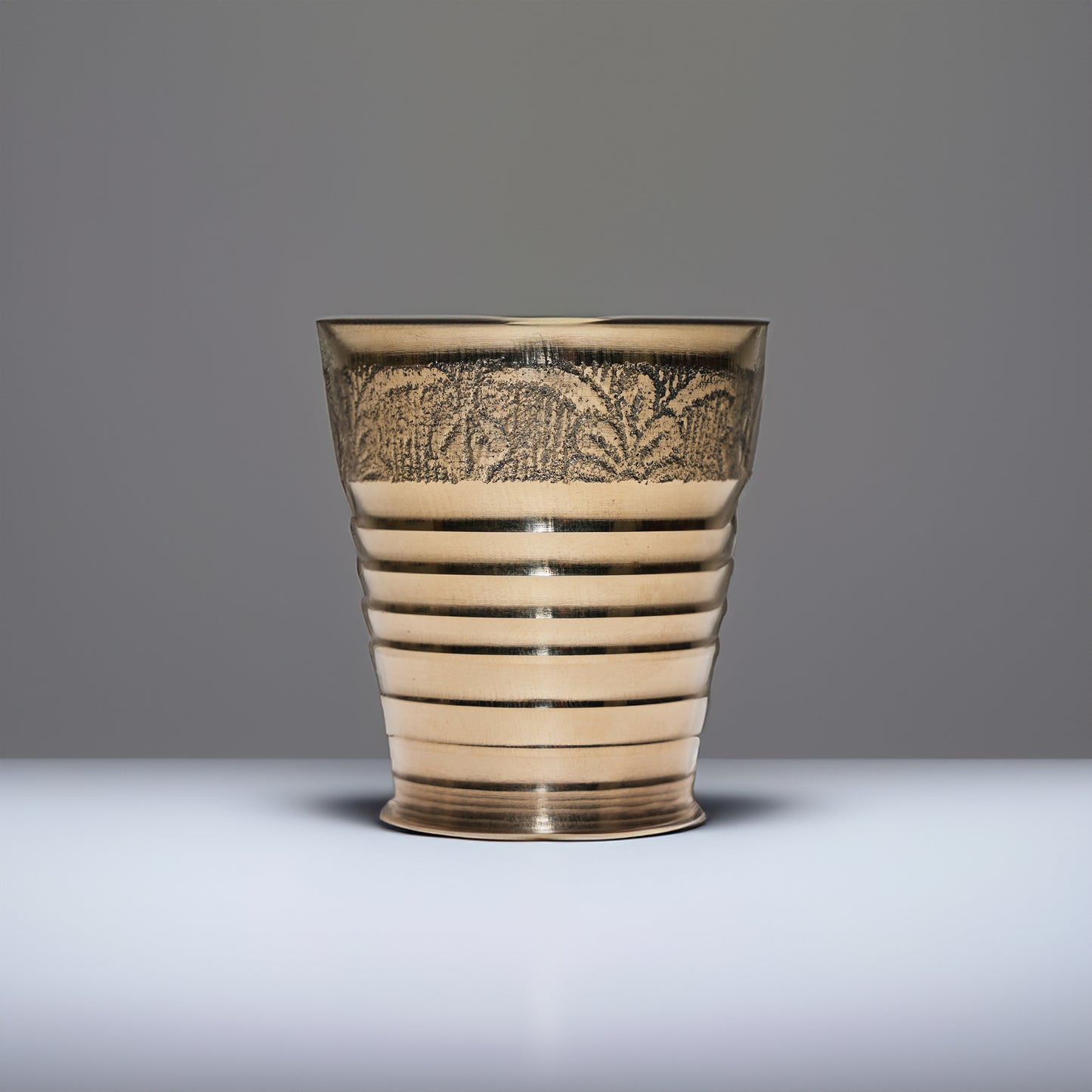 Embossed Brass Mini Pooja Glass
