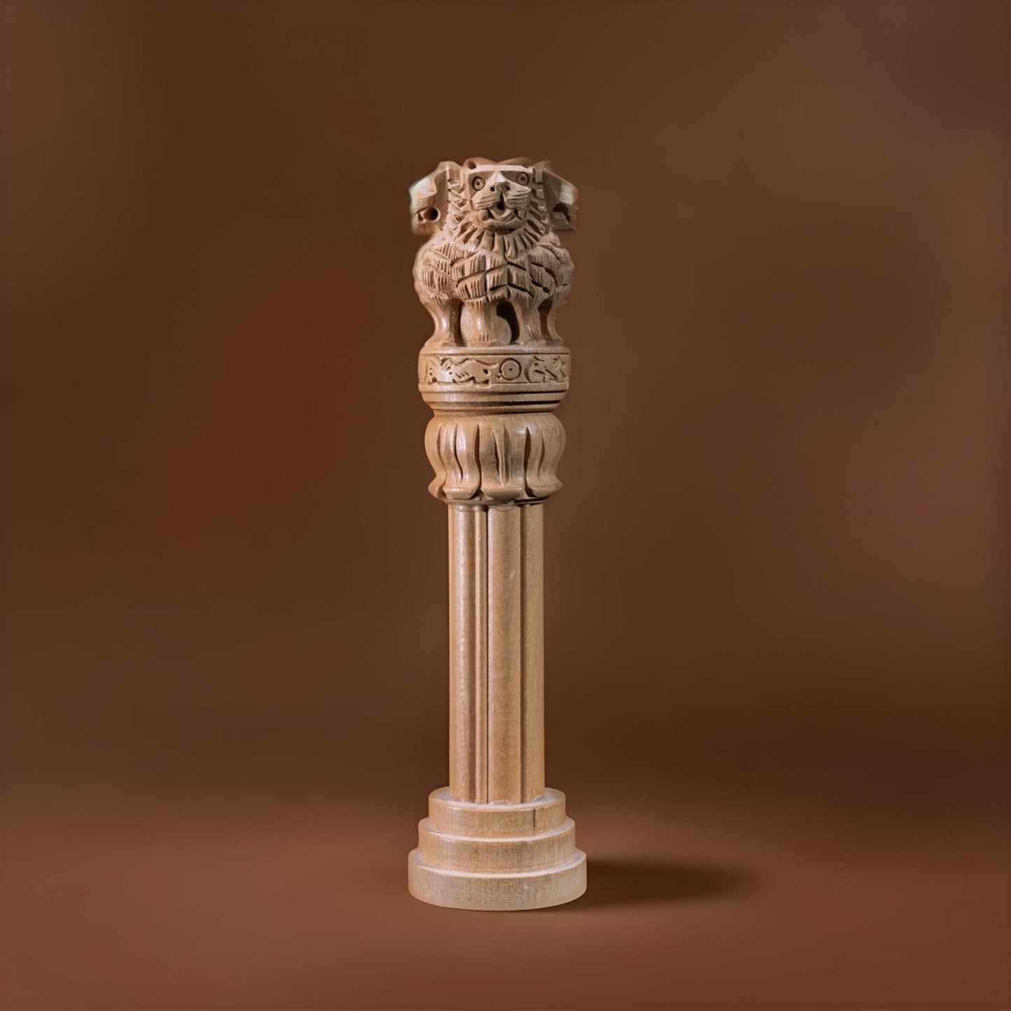 Ashoka Stambh – Handcrafted Wooden Sculpture of India’s National Emblem
