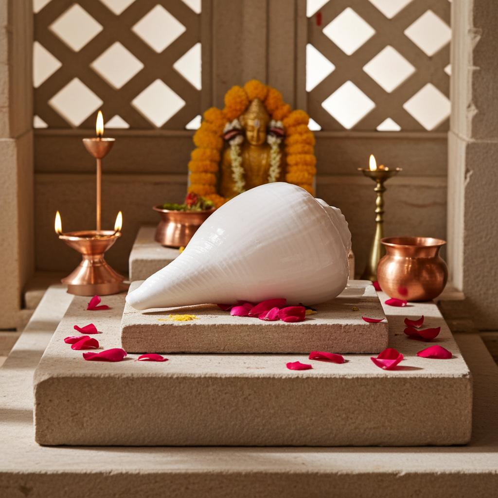 Dakshin Mukhi Shankh / Valampuri Conch - (8 cm)