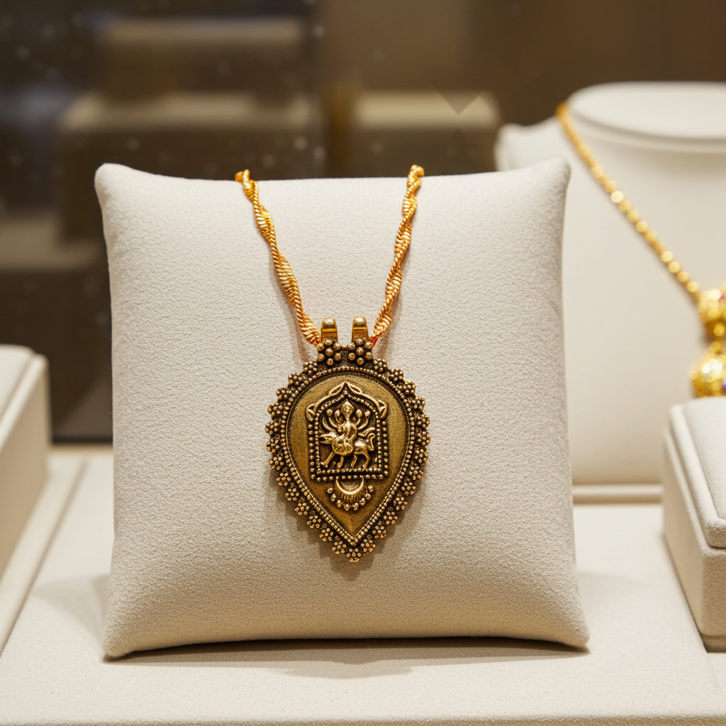 Durga Mata Antique Alloy Pendant