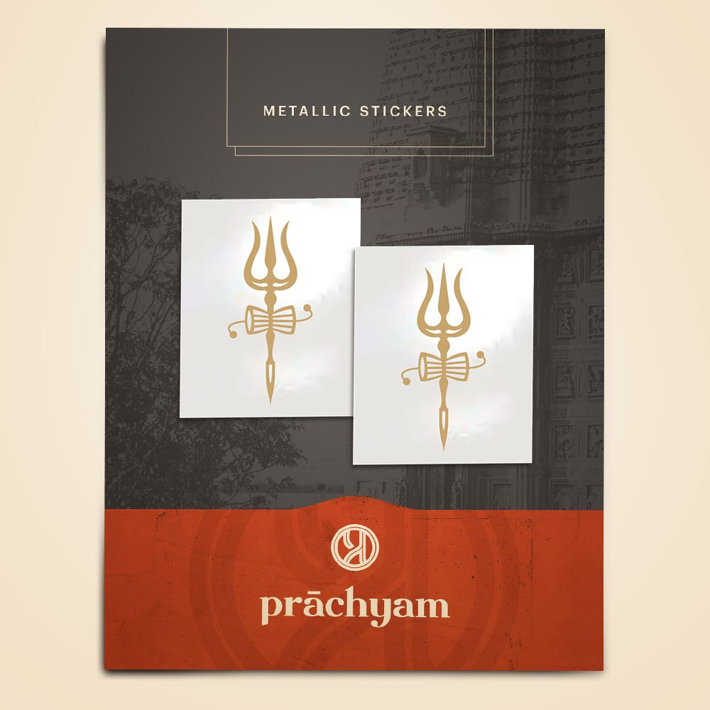 Trishul Mobile Sticker 24k Gold