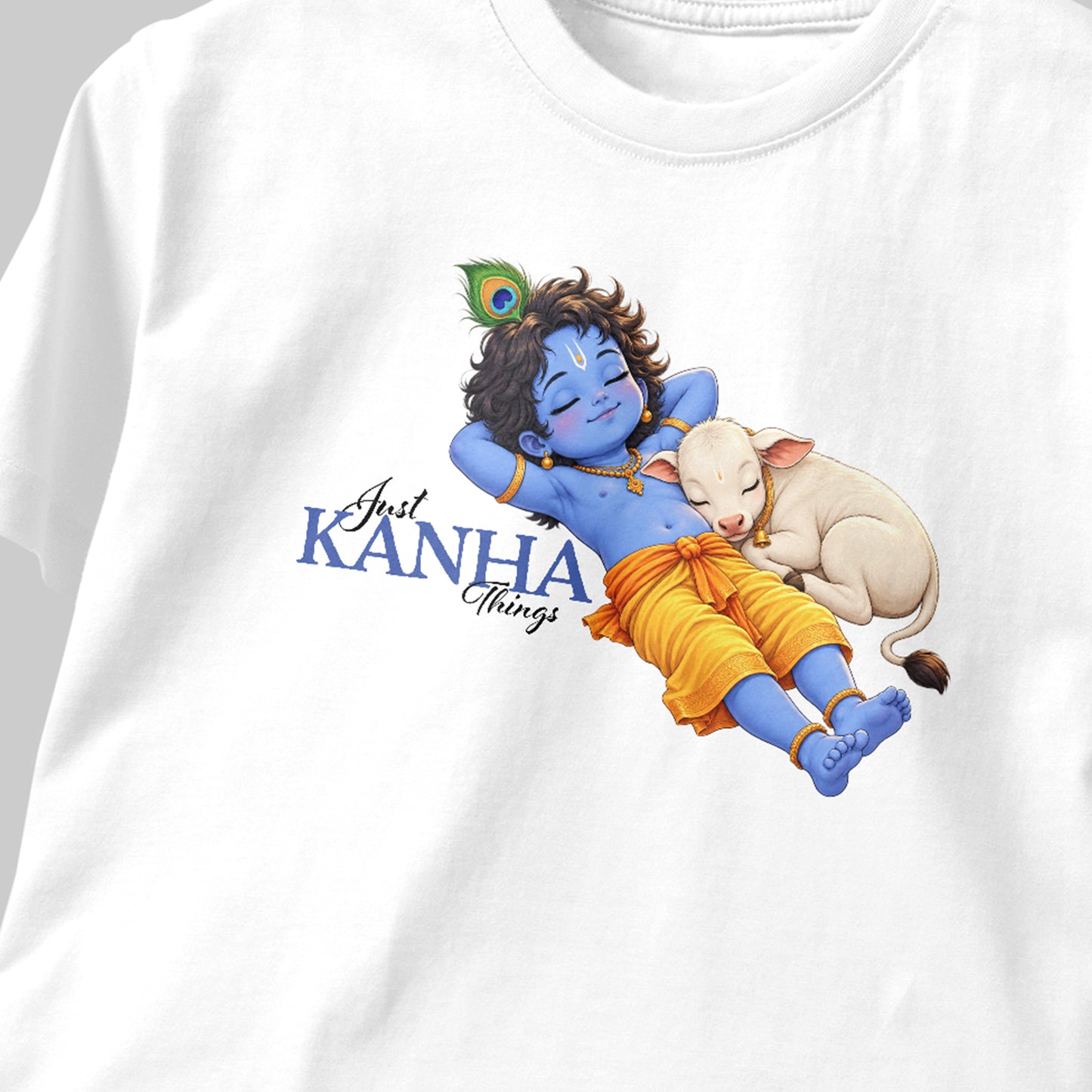 Krishna “Just Kanha Things” Printed White T-Shirt
