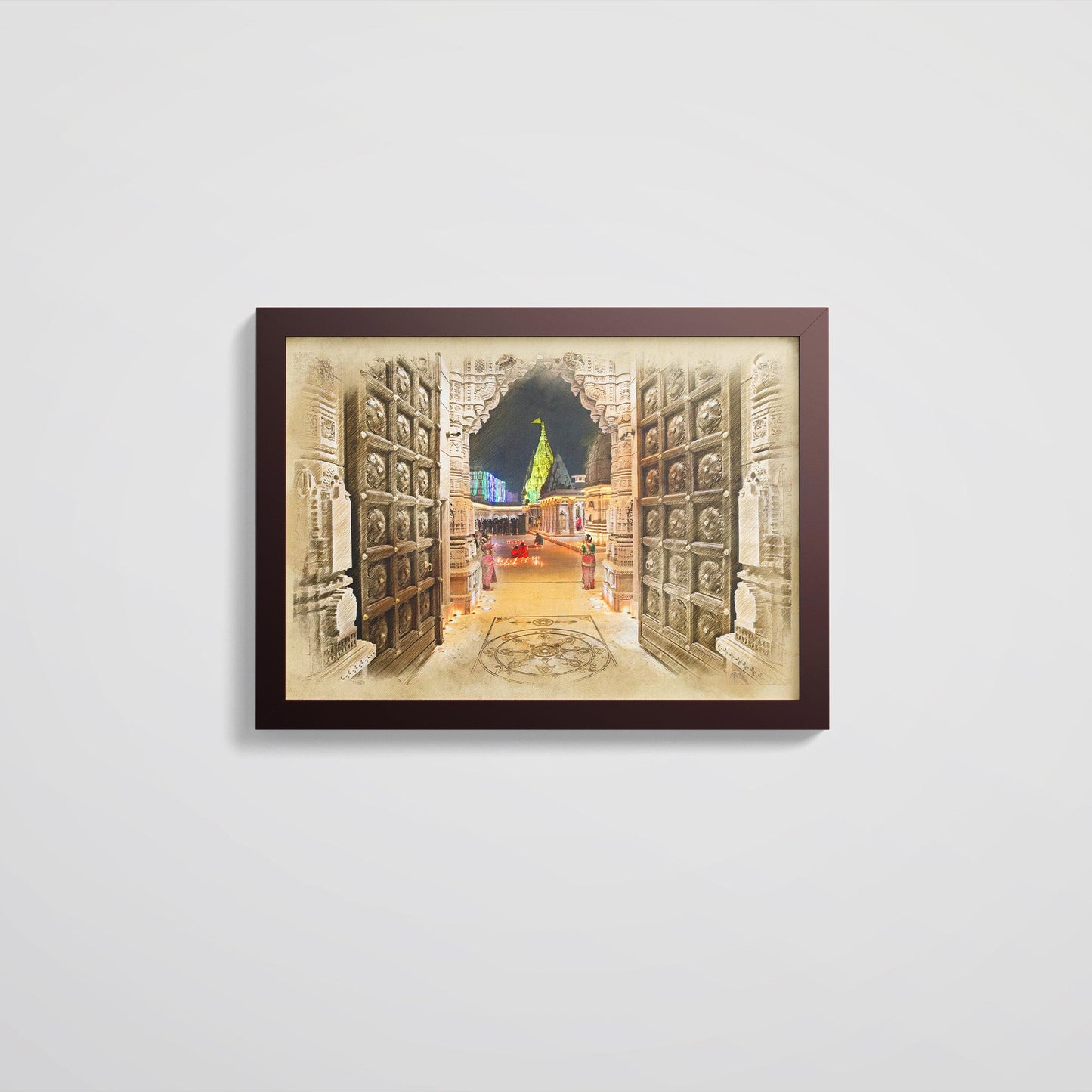 Divine Kashi: Shri Kashi Vishwanath Mandir Type 3 - Framed Art Print