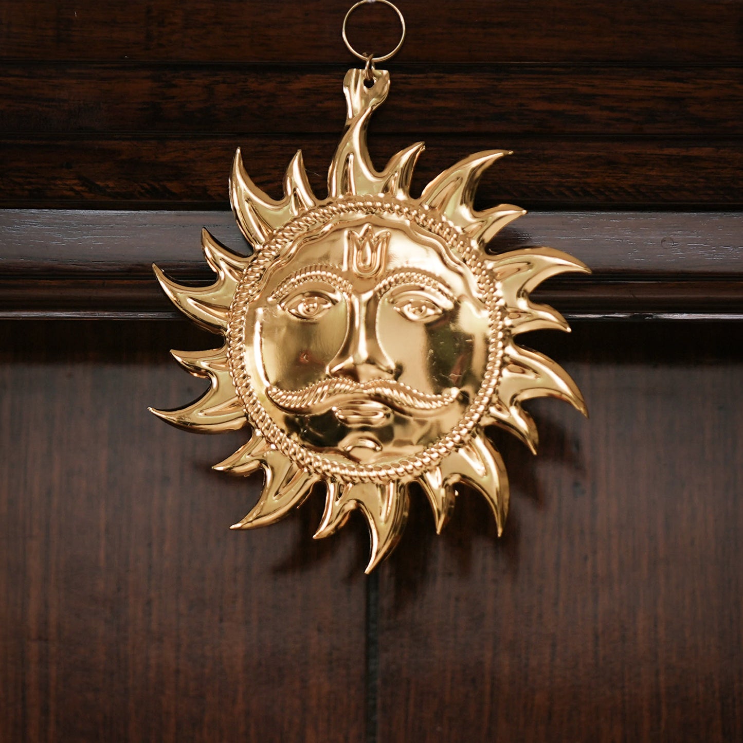 Surya Dev Brass Wall Hanging – Raksha Kavach | Vastu Decor