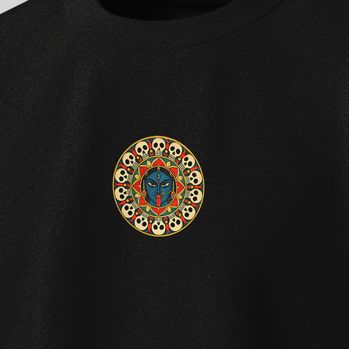 Fear Ends Here – Powerful Ram Skull Graphic Black T-Shirt