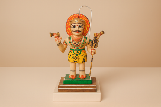 Divine Lord Shiva Wooden Idol – Handcrafted Varanasi Lacquerware 23 cm x 13