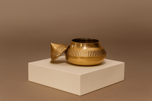 Handcrafted Brass Sindoor/Kumkum Box with Screw Cap