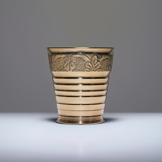 Embossed Brass Mini Pooja Glass
