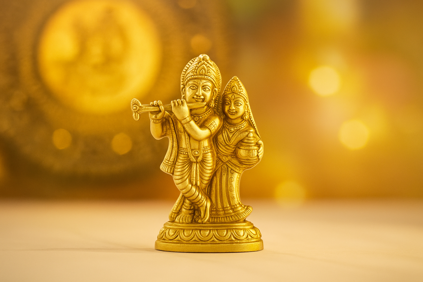 Divine Radha Krishna Brass Murti – Symbol of Eternal Love & Harmony