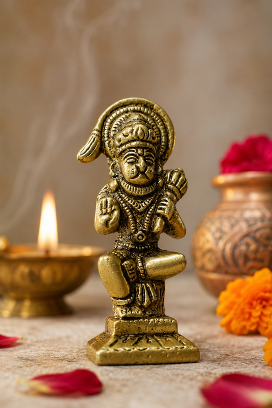 Panchdhatu Hanuman Ji Brass Murti (Height: 10 cm, Width: 6 cm)