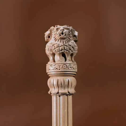 Ashoka Stambh – Handcrafted Wooden Sculpture of India’s National Emblem