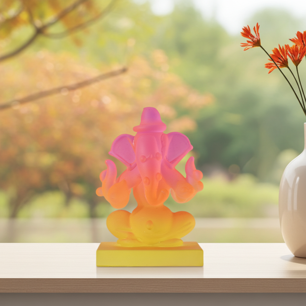 Crystal Lord Ganesha Idol – Two-Sided Design (8×5 cm)