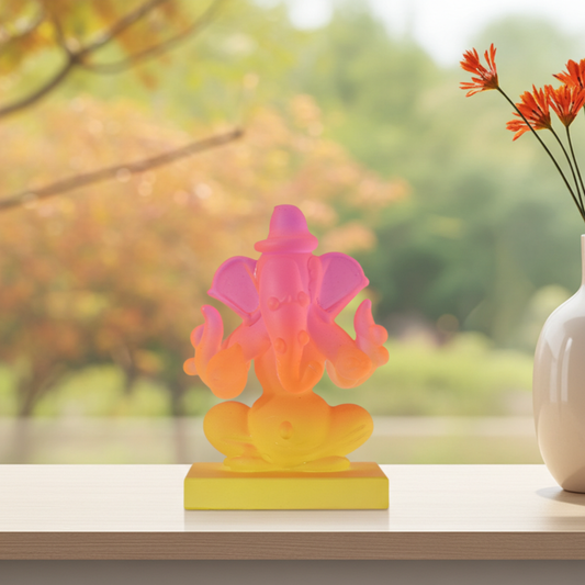 Crystal Lord Ganesha Idol – Two-Sided Design (8×5 cm)