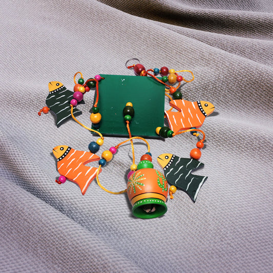 Matsya Latkan | Traditional Wooden Fish Hanging | Fish Chime | Indian Folk Decor
