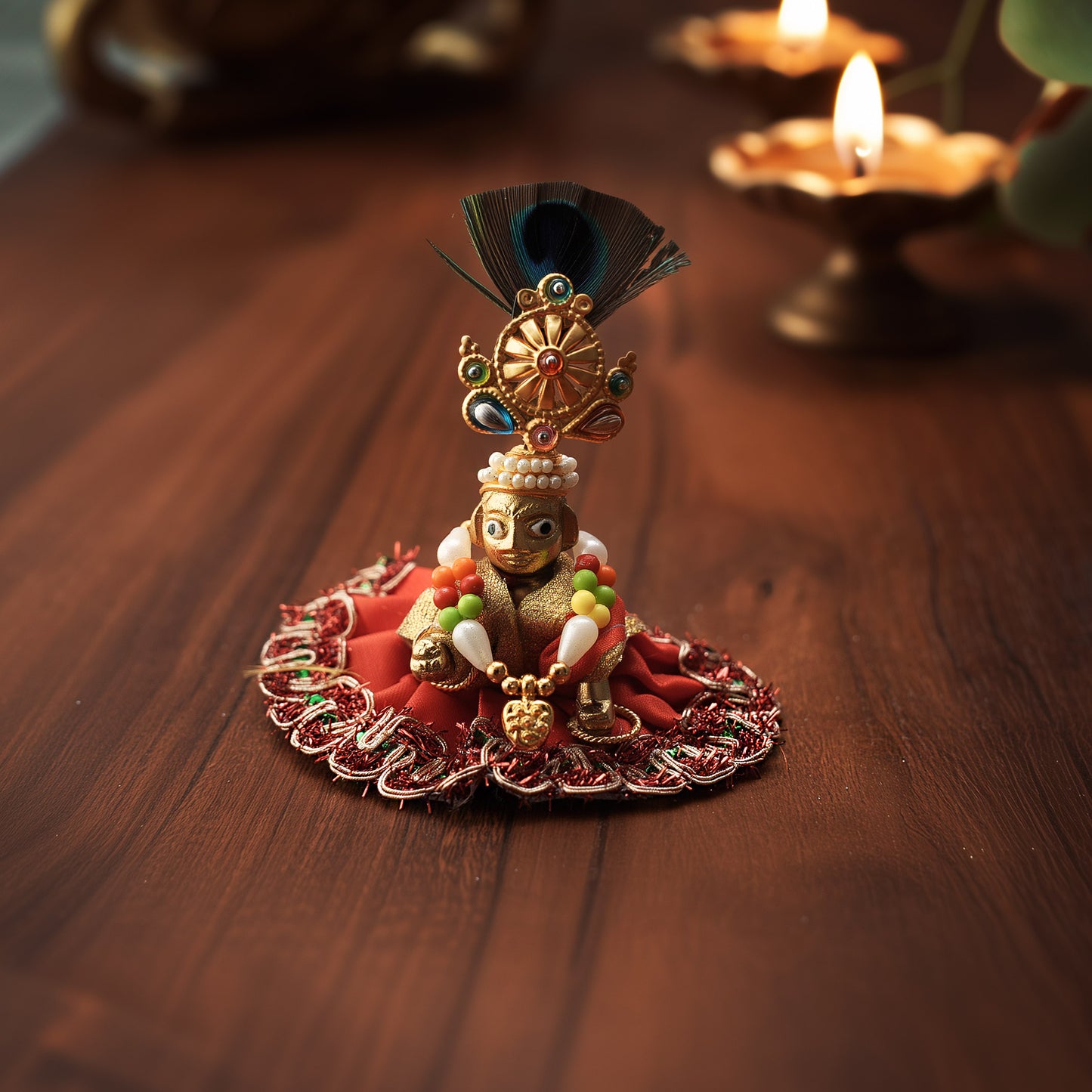 Laddu Gopal Dress with Mukut Set – Ideal for 4 to 5 Inch.