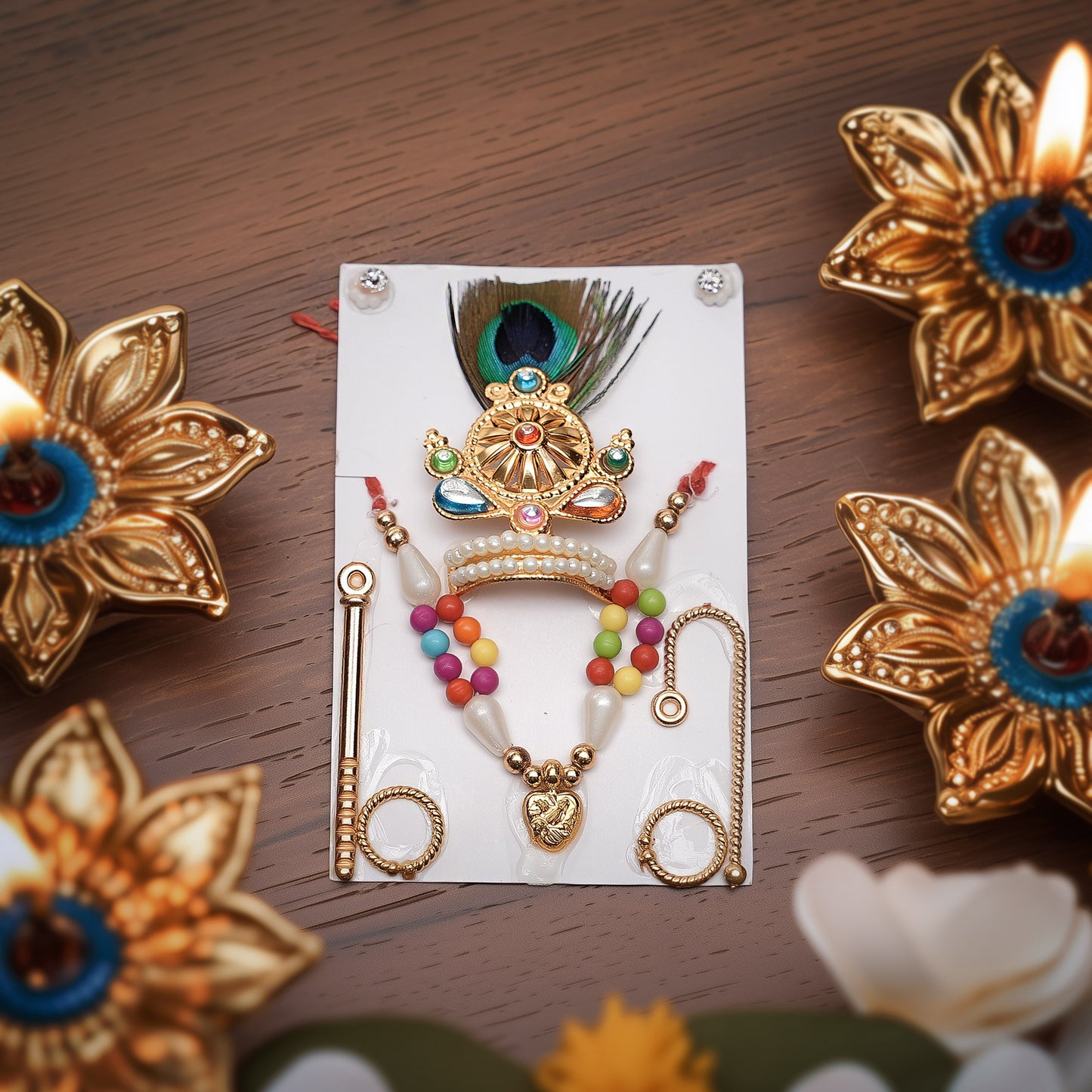 Laddu Gopal Dress with Mukut Set – Ideal for 4 to 5 Inch.