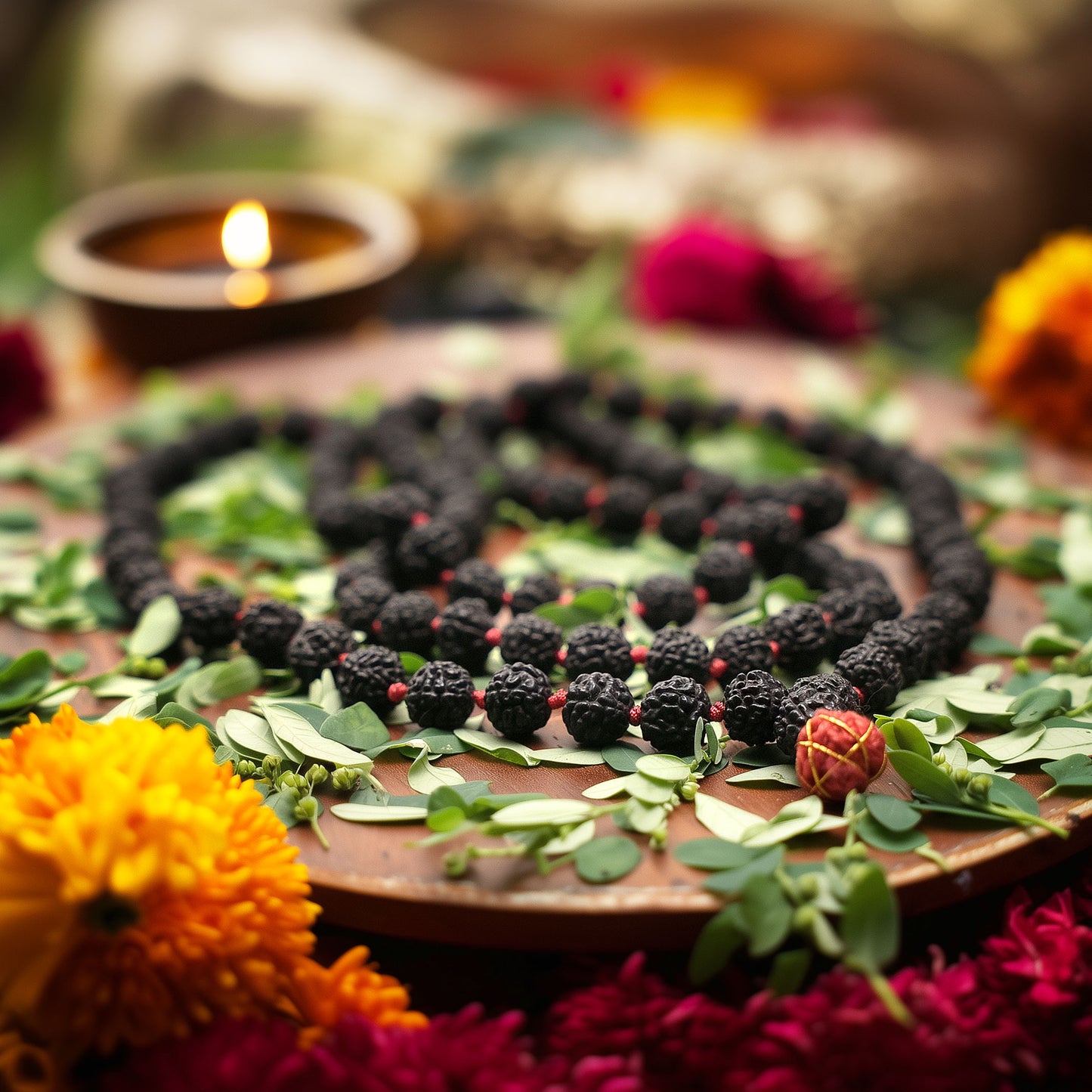 Karungali Mala | Sacred Black Rudraksha Beads for Spiritual Protection & Focus