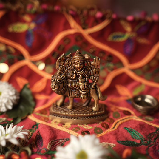 Maa Durga Bronze Idol – Symbol of Shakti & Protection (7 cm)