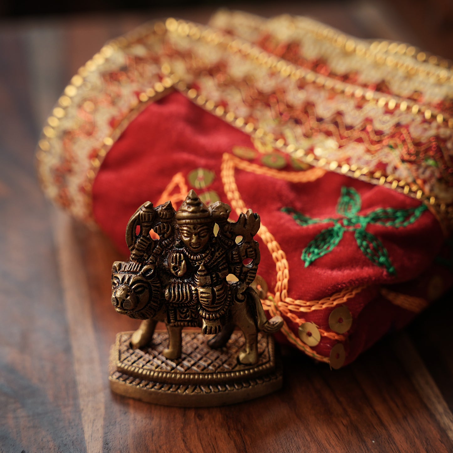 Maa Durga Bronze Idol – Symbol of Shakti & Protection (7 cm)