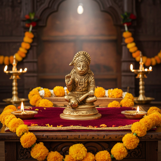 Panchdhatu Hanuman Ji Brass Murti (Height: 10 cm, Width: 6 cm)