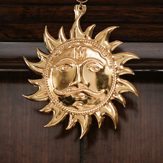 Surya Dev Brass Wall Hanging – Raksha Kavach | Vastu Decor