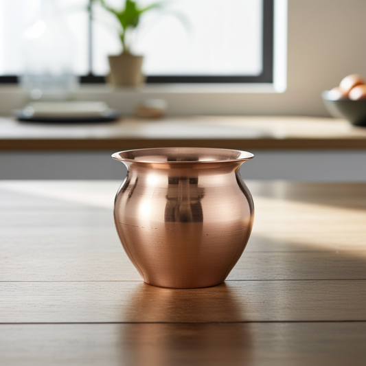 पारंपरिक पूजा कलश – हाथ से निर्मित तांबे का पात्र