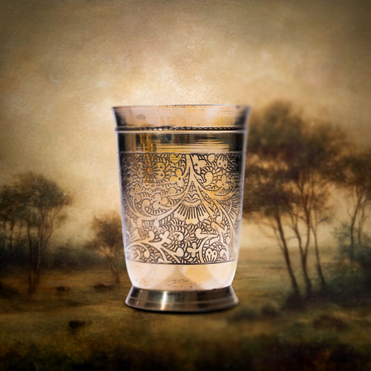 Handcrafted Embossed Brass Glass | Traditional Pooja & Dining Accessory