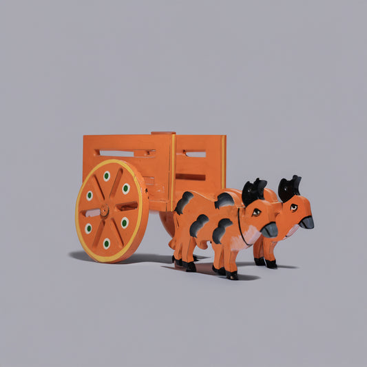 Handcrafted Wooden Bullock Cart – Traditional Decorative Toy for Kids & Home Decor