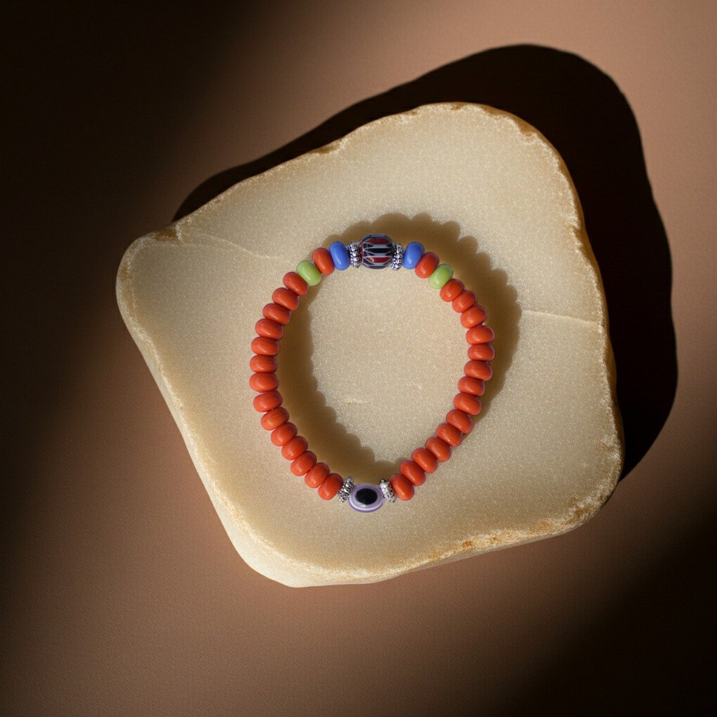 Multi-Stone Chakra Glass Bead Bracelet